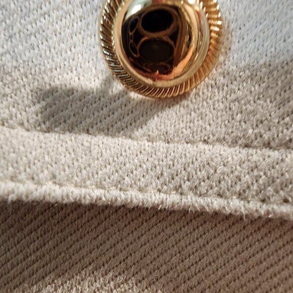 Zara Short Sleeve Shift Dress with Gold Button Pockets Raw Hem Women’s XL Beige - Picture 4 of 6